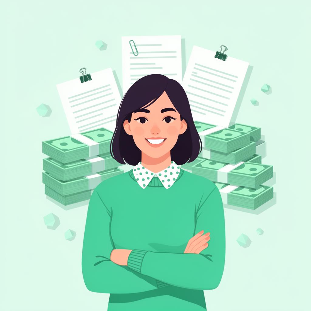 NerdMoney editor with cash and documents